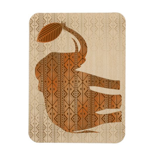 エレファントトライバルアートデザイン マグネット (縦)