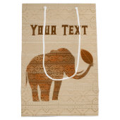 エレファントトライバルアートデザイン ミディアムペーパーバッグ (裏面)