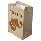 エレファントトライバルアートデザイン ミディアムペーパーバッグ (裏面アングル)