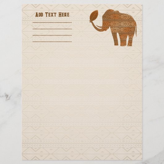 エレファントトライバルアートデザイン レターヘッド (正面)