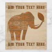 エレファントトライバルアートデザイン ワインラベル (シングルラベル)