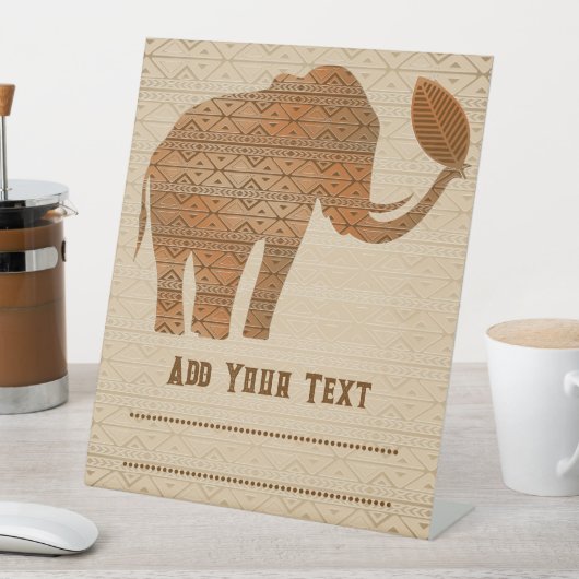 エレファントトライバルアートデザイン 台座サイン (インサイチュ)