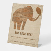 エレファントトライバルアートデザイン 台座サイン (正面)