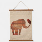 エレファントトライバルアートデザイン 吊り下げ型タペストリー (正面)