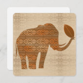 エレファントトライバルアートデザイン 招待状 (正面/裏面)