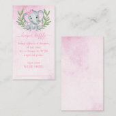 エレファントトロピカルサマーフローラおむつラッフル エンクロージャーカード (正面/裏面)