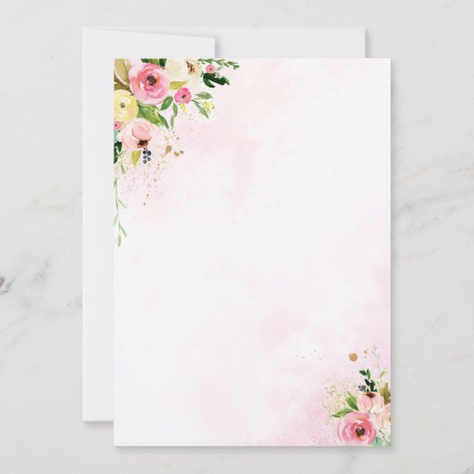 エレファントドライブバイベビースシャワー招待状ピンク 招待状 (裏面)