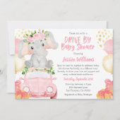 エレファントドライブバイベビースシャワー招待状 招待状 (正面)
