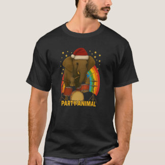 エレファントドラマーパーティーアニマルレインボーエディション Tシャツ