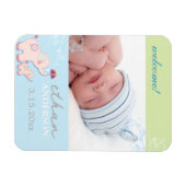 エレファントドリーム男の赤ちゃん誕生のお知らせ マグネット (横)