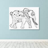 エレファントドードル6 キャンバスプリント (インサイチュ (ウッドフロア))