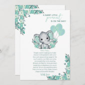 エレファントニュートラルベビーシャワー サンキューカード (正面/裏面)