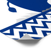 エレファントネイビーブルーグレー赤ちゃんシャワーバナー ポスター (角)