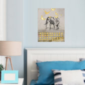 エレファントノマドモダンプリント 箔ポスター (インサイチュ (寝室))