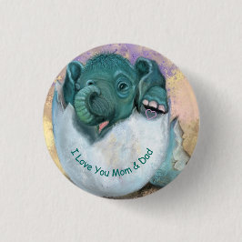 エレファントハッチングボタン – I Love You MOM & パパ 缶バッジ