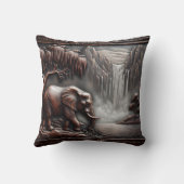 エレファントバイウォーターフォールドイン彫りレリーフ、 浮き彫り クッション (裏面)