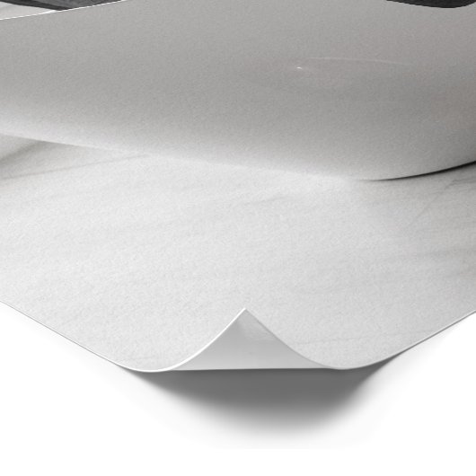 エレファントバスタブ白黒バスルーム ポスター (角)