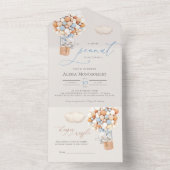 エレファントバルーンの赤ちゃんシャワーすべて一つの招待状 オールインワン招待状 (内側)