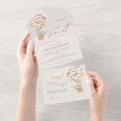 エレファントバルーンの赤ちゃんシャワーすべて一つの招待状 オールインワン招待状 (貼ってはがせる)