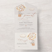 エレファントバルーンの赤ちゃんシャワーすべて一つの招待状 オールインワン招待状 (内側)