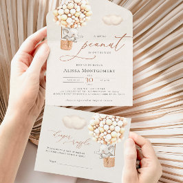 エレファントバルーンの赤ちゃんシャワーすべて一つの招待状 オールインワン招待状