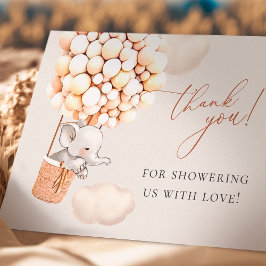 エレファントバルーン赤ちゃんシャワーありがとう サンキューカード