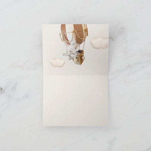 エレファントバルーン赤ちゃんシャワーありがとう サンキューカード (内部)