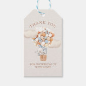 エレファントバルーン赤ちゃんシャワーギフトラベル ギフトタグ (正面)