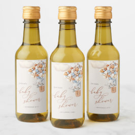 エレファントバルーン赤ちゃんシャワーミニワインラベル ワインラベル