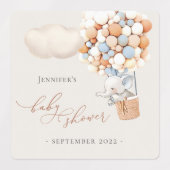 エレファントバルーン赤ちゃんシャワーラベル ラベル (デザイン1)