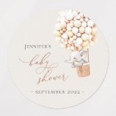 エレファントバルーン赤ちゃんシャワーラベル ラベル (デザイン1)