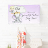 エレファントバルーン パープルベイビーシャワー ウェルカムサイン 横断幕 (インサイチュ)