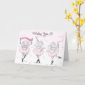 エレファントバレリナダンス誕生日 カード (黄色い花)