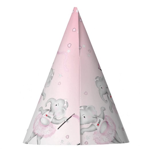 エレファントバレリナダンス誕生日 パーティーハット (裏面)