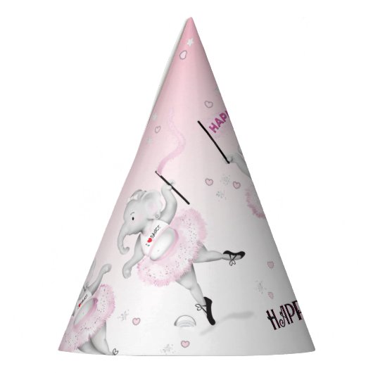 エレファントバレリナダンス誕生日 パーティーハット (左)