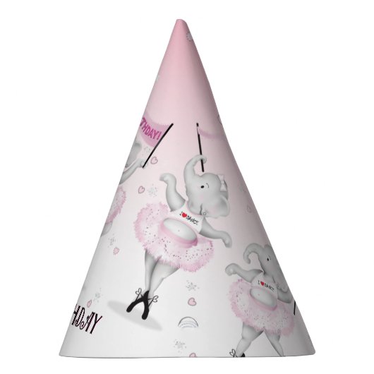 エレファントバレリナダンス誕生日 パーティーハット (右)