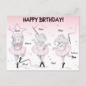 エレファントバレリーナ・ダンスの発表会 ポストカード (正面)