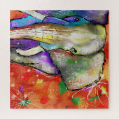 エレファントパズル-抽象芸術ドードルインクスタイル ジグソーパズル (横)