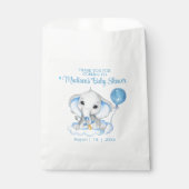 エレファントパーソナライズされたサンキューベイビーシャワー フェイバーバッグ (正面)