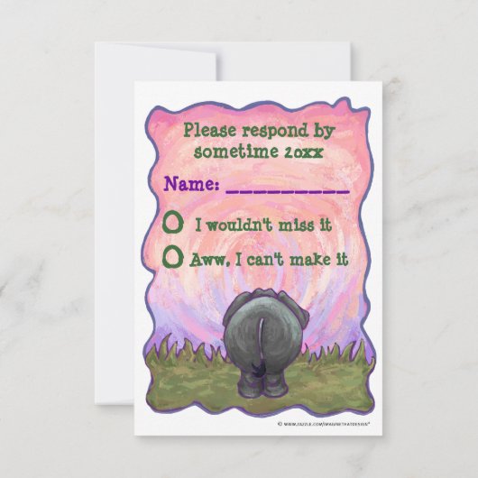 エレファントパーティーセンターRSVPカード 出欠カード (裏面)