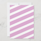 エレファントパープルストライプベビーシャワー招待状 招待状 (裏面)