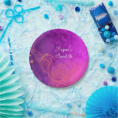 エレファントパープルピンクオレンジ&金ゴールドカスタムパーティー ペーパープレート (パーティー)