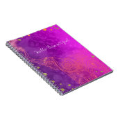 エレファントパープルピンクオレンジ&金ゴールドシカスタムック ノートブック (右側)