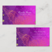 エレファントパープルピンクオレンジ&金ゴールドシカスタムック 名刺 (正面/裏面)