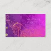 エレファントパープルピンクオレンジ&金ゴールドシカスタムック 名刺 (裏面)