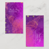 エレファントパープルピンクオレンジ&金ゴールドシカスタムック 名刺 (正面/裏面)