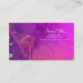 エレファントパープルピンクオレンジ&金ゴールドシカスタムック 名刺 (裏面)