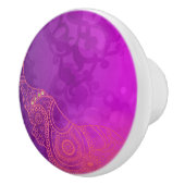 エレファントパープルピンクオレンジ&金ゴールドシックグラム セラミックノブ (右)