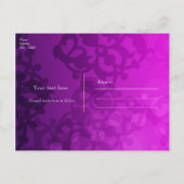 エレファントパープルピンクオレンジ&金ゴールド保存日 案内ポストカード (裏面)