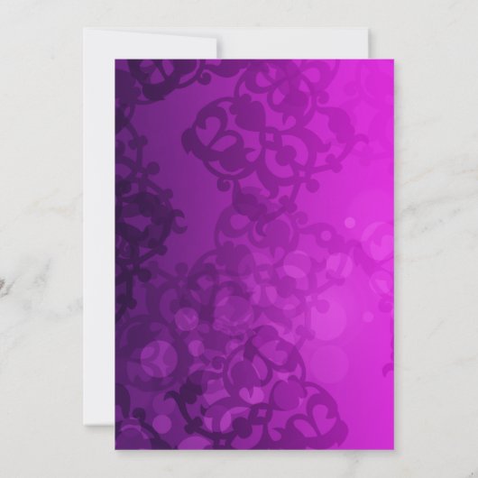 エレファントパープルピンクオレンジ&金ゴールド招待状 招待状 (裏面)